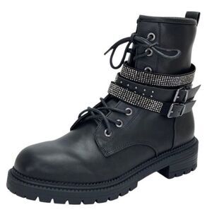 Rock and Candy Hensley Black Boots with Rhinestone Detail size 8